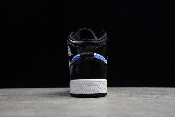 Nike Air Jordan 1 Mid Black Racer Blue 554725-084 Basketball Shoes