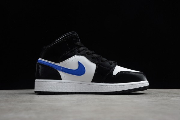 Nike Air Jordan 1 Mid Black Racer Blue 554725-084 Basketball Shoes