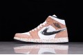 Nike Air Jordan 1 Mid Brushstroke Paint Splatter DA8005-100 Basketball Shoes