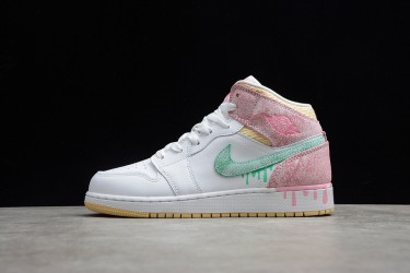 Nike Air Jordan 1 Mid Ice Cream DD1666-100 Basketball Shoes White Pink .jpg