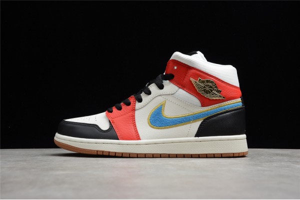 Nike Air Jordan 1 Mid Let(Her)Man DC1426-100 Basketball Shoes