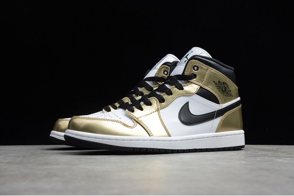 Nike Air Jordan 1 Mid Metallic Gold DC1419-700 Basketball Shoes