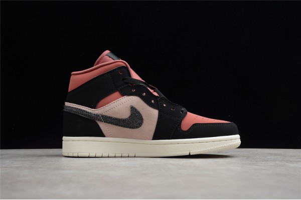 Nike Air Jordan 1 Mid Peach Mocha DH0210-100 Basketball Shoes Pink .jpg