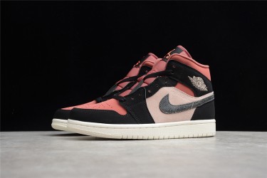 Nike Air Jordan 1 Mid Peach Mocha DH0210-100 Basketball Shoes Pink .jpg