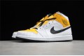 Nike Air Jordan 1 Mid Perforated - White University Gold BQ6472-107 Basketball Shoes