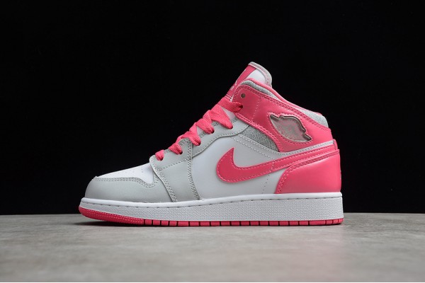 Nike Air Jordan 1 Mid Platinum Pink 555112-109 Basketball Shoes