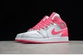 Nike Air Jordan 1 Mid Platinum Pink 555112-109 Basketball Shoes