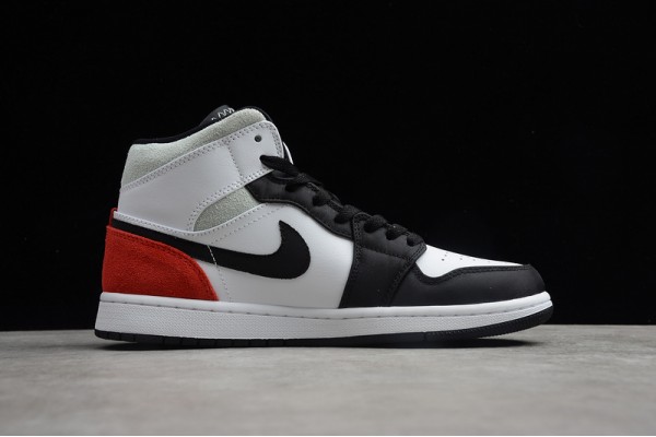 Nike Air Jordan 1 Mid Red Black Toe 852542-100 Basketball Shoes