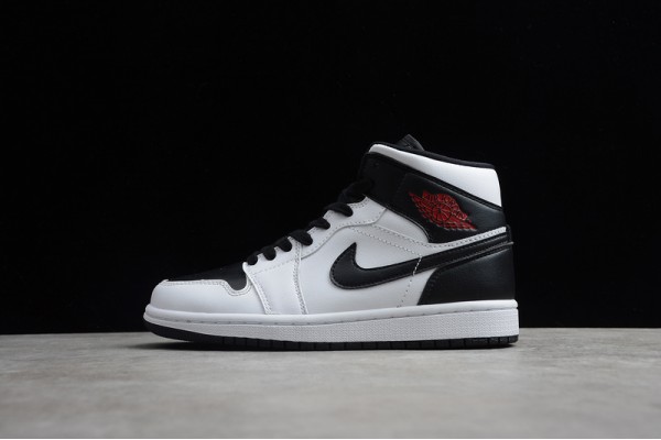 Nike Air Jordan 1 Mid Reverse Black Toe BQ6472-101 Basketball Shoes