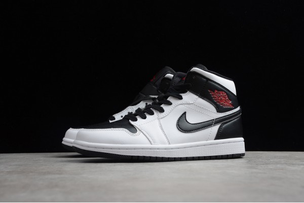 Nike Air Jordan 1 Mid Reverse Black Toe BQ6472-101 Basketball Shoes