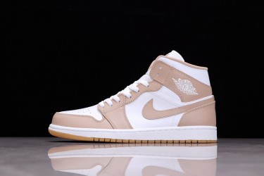 Nike Air Jordan 1 Mid Tan Gum 554724-271 Basketball Shoes