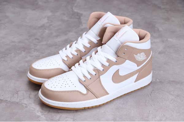 Nike Air Jordan 1 Mid Tan Gum 554724-271 Basketball Shoes