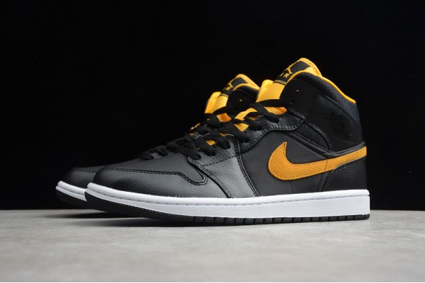 Nike Air Jordan 1 Mid Yellow Black C9352-001 Basketball Shoes