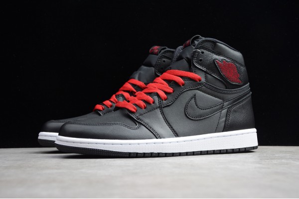 Nike Air Jordan 1 High Black Gym Red 555088-060 Basketball Shoes