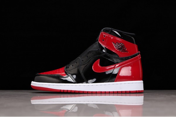 Nike Air Jordan 1 High Bred Patent 555088-063 Basketball Shoes