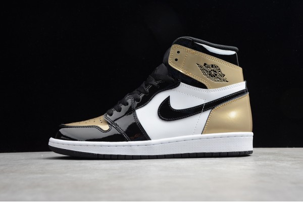 Nike Air Jordan 1 High Gold Toe 861428-007 Basketball Shoes