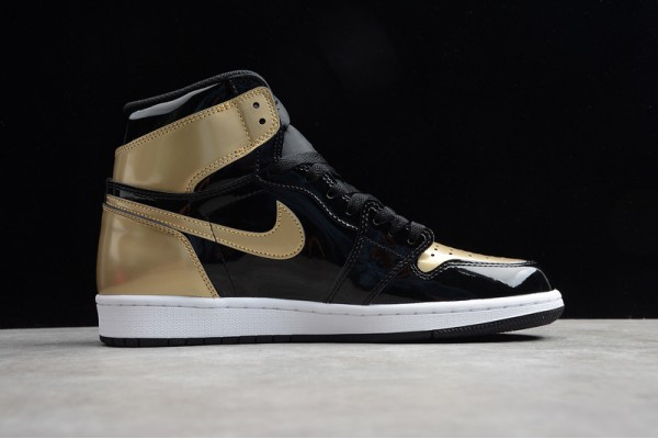 Nike Air Jordan 1 High Gold Toe 861428-007 Basketball Shoes