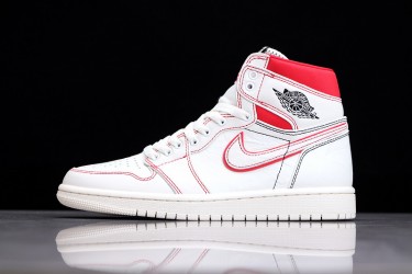 Nike Air Jordan 1 High Phantom 555088-160 Basketball Shoes White Red