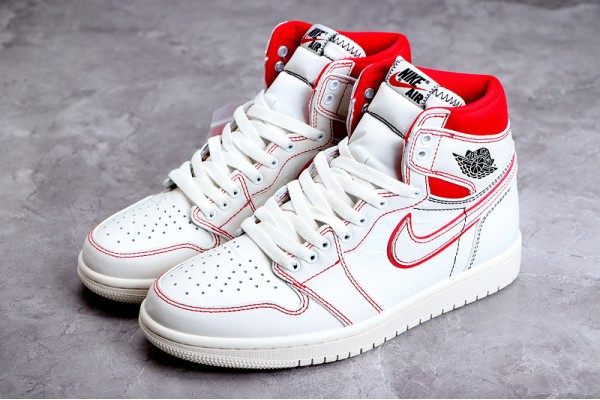 Nike Air Jordan 1 High Phantom 555088-160 Basketball Shoes White Red