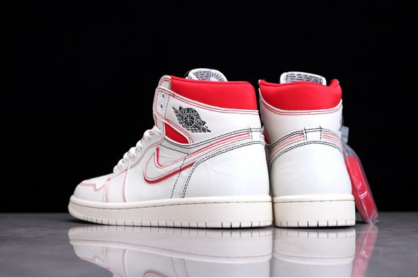 Nike Air Jordan 1 High Phantom 555088-160 Basketball Shoes White Red