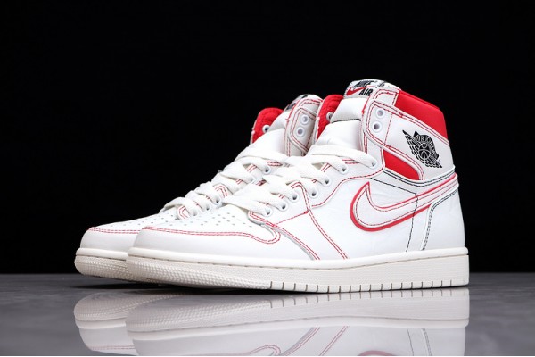 Nike Air Jordan 1 High Phantom 555088-160 Basketball Shoes White Red