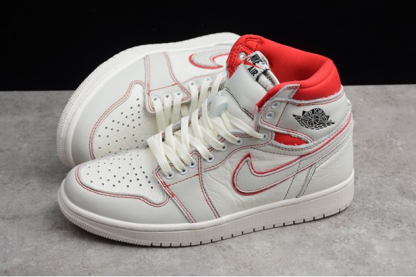 Nike Air Jordan 1 High White Red 555068-160 Basketball Shoes