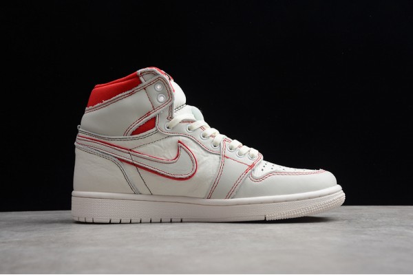 Nike Air Jordan 1 High White Red 555068-160 Basketball Shoes