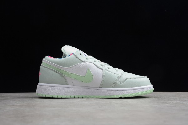 Nike Air Jordan 1 Low Barely Grey Spruce 554723051 Basketball Shoes Women