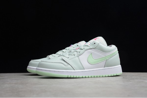 Nike Air Jordan 1 Low Barely Grey Spruce 554723051 Basketball Shoes Women