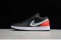 Nike Air Jordan 1 Low Brushstroke Swoosh  Black Red DA4659001 Basketball Shoes Unisex