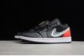 Nike Air Jordan 1 Low Brushstroke Swoosh  Black Red DA4659001 Basketball Shoes Unisex