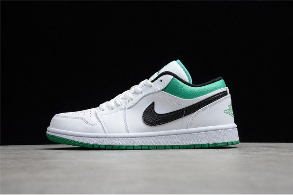 Nike Air Jordan 1 Low White Lucky Green 553558129 Basketball Shoes