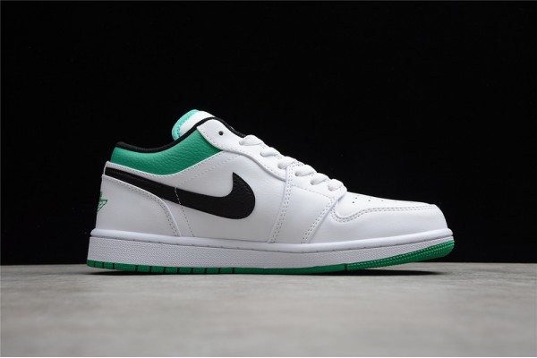 Nike Air Jordan 1 Low White Lucky Green 553558129 Basketball Shoes