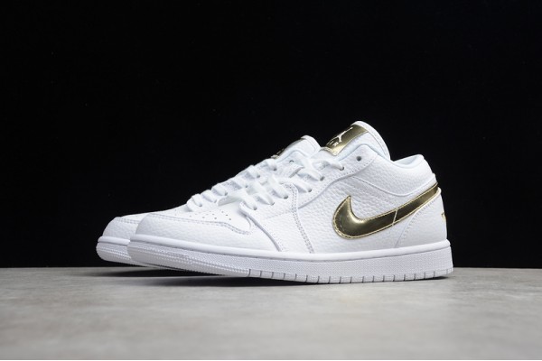 Nike Air Jordan 1 Low White Metallic Gold CZ4776100 Basketball Shoes Unisex