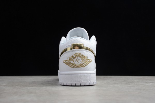 Nike Air Jordan 1 Low White Metallic Gold CZ4776100 Basketball Shoes Unisex