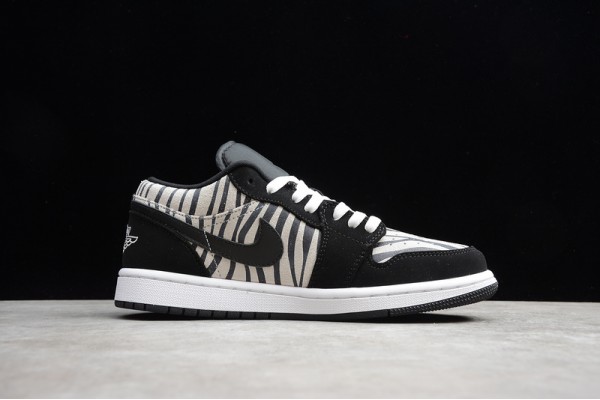 Nike Air Jordan 1 Low Zebra 553560057 Basketball Shoes Unisex