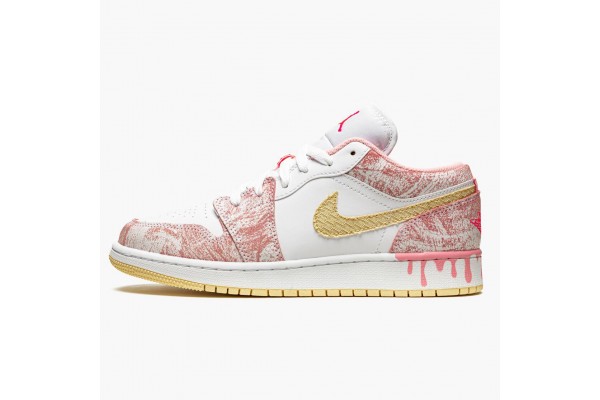 Air Jordan 1 Mid SE GS Paint Drip Womens CW7104-601