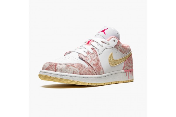 Air Jordan 1 Mid SE GS Paint Drip Womens CW7104-601