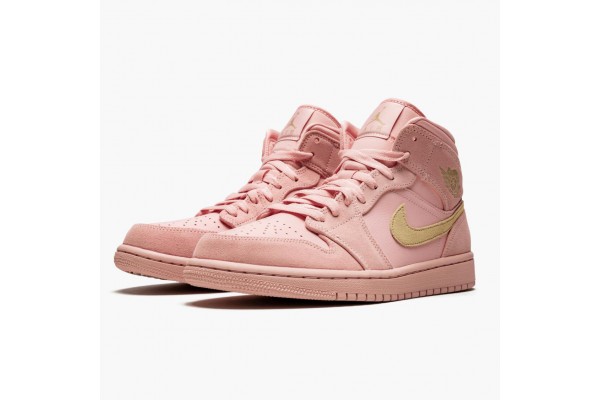 Air Jordan 1 Mid Coral Gold Women/Men 852542-600