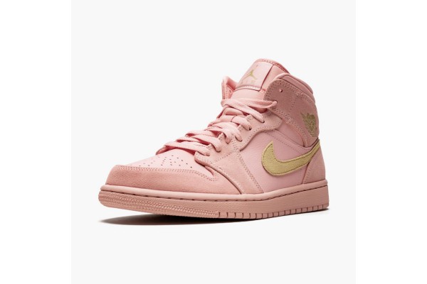 Air Jordan 1 Mid Coral Gold Women/Men 852542-600