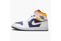 Air Jordan 1 Mid Royal Blue Laser Orange Women/Men 554724-131