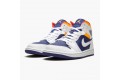 Air Jordan 1 Mid Royal Blue Laser Orange Women/Men 554724-131