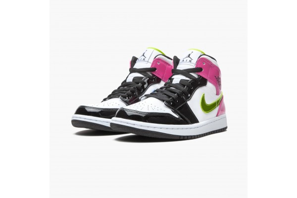 Air Jordan 1 Mid White Black Cyber Pink Men CZ9834-100