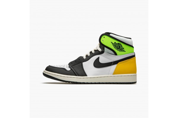 Air Jordan 1 Retro High White Black Volt University Gold Men 555088-118