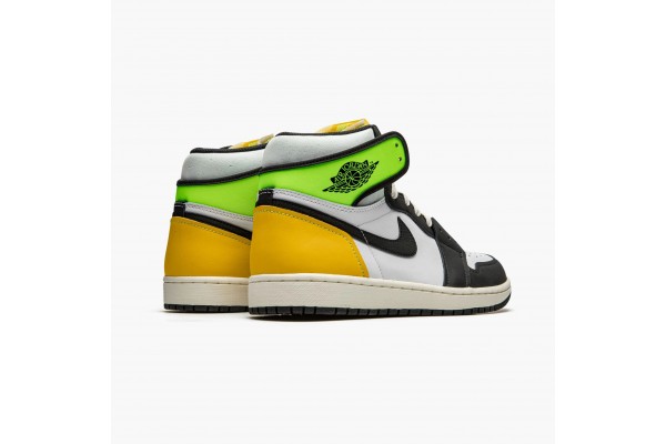 Air Jordan 1 Retro High White Black Volt University Gold Men 555088-118