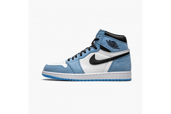 Air Jordan 1 Retro High White University Blue Black Men 555088-134