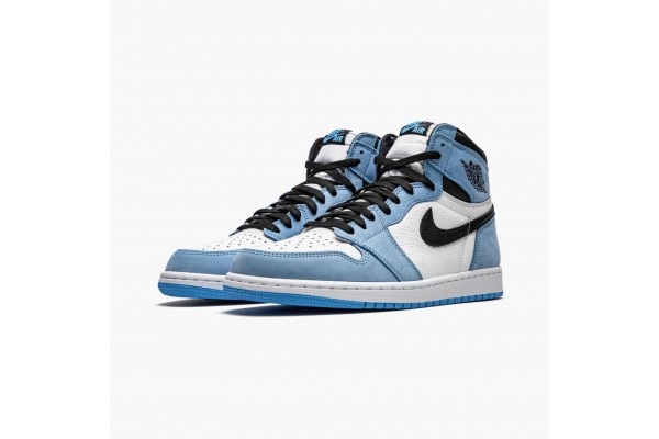 Air Jordan 1 Retro High White University Blue Black Men 555088-134