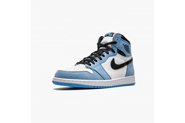 Air Jordan 1 Retro High White University Blue Black Men 555088-134