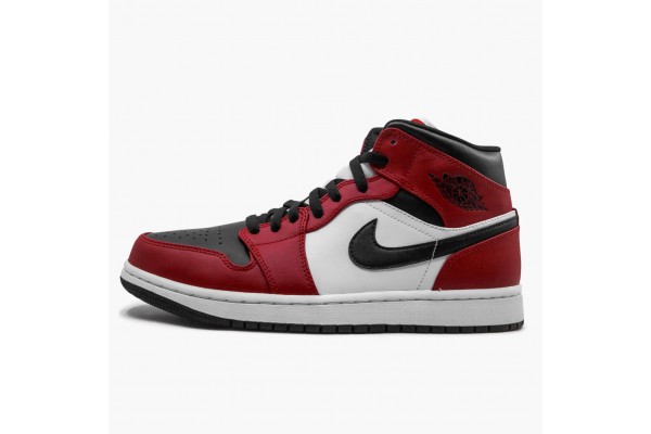 Air Jordan 1 Mid Chicago Black Toe Men 554724-069