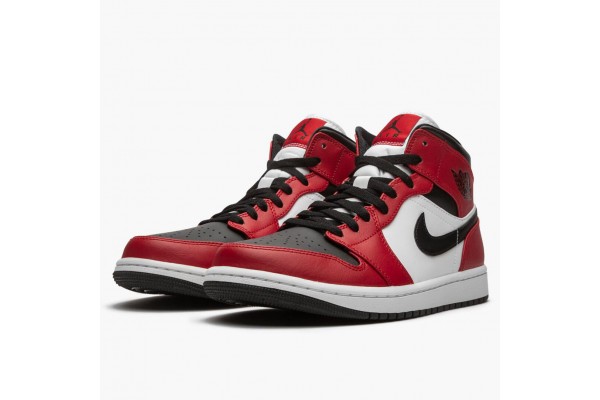 Air Jordan 1 Mid Chicago Black Toe Men 554724-069